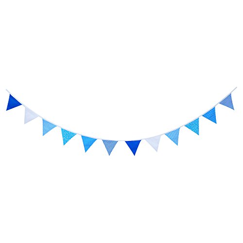 Fabric Bunting Double Sided Flags Pennant Banner for Wedding Party Home Decoration, 5.5 Meters