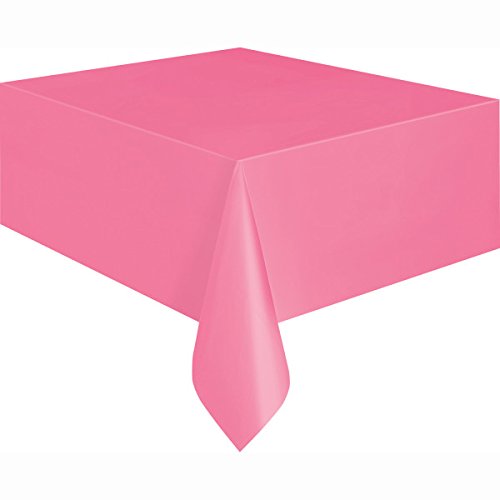 Pink Plastik Tischdecke / Tischtuch Größe {137cm x 274cm}