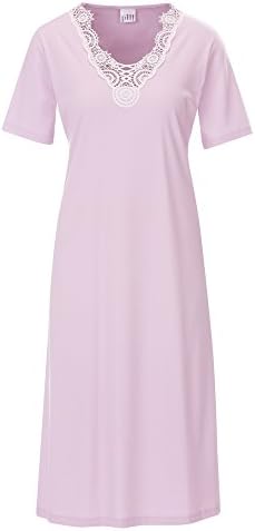 Pill Classic Chic Short Sleeve Cotton Nightdress (22, Rose)