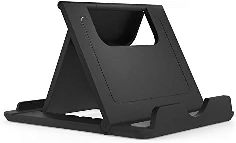DFV mobileHolder Desk Universal Adjustable Multi-angle Folding Desktop Stand for Smartphone and Tablet for FUJITSU F-06F, DOCOMO F-06F - Black