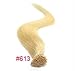 Best Selling! 100strands/pack pre bonded stick hair I tip Keratin hair extensions 100% Indian Remy Human Hair #613 bleach blonde sold by Meisi Hair