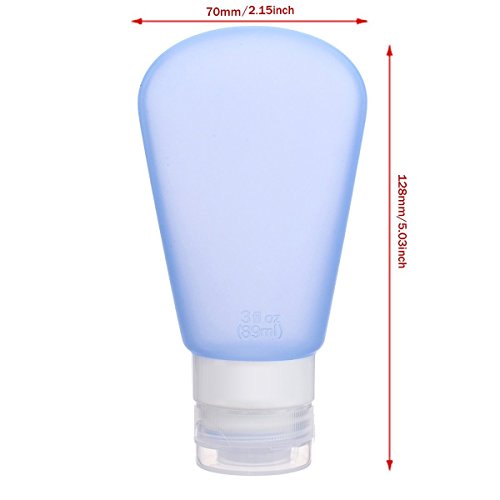 Set von 3 tragbare Reise-Flaschen Silikon-Behälter nachfüllbar 3 OZ (3 Ounce) - 8