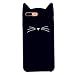 Produktbild iphone 5 Handyhülle ,Dewanxin süß Karikatur Bärtige Katze Silikon Hülle,Stoßfest Tasche Telefon-Kasten Handytasche Holster Hüllen & Cases Ultra Dünne Rundum-schutz Kratzfeste Silikon Hülle Bumper Kratzfeste Scratch-Resistant Schale Protective Skin Handyhülle Stoßfest Tasche Rückseite Schutz Etui Protective Case Cover (iphone 5 Handyhülle, schwarz)