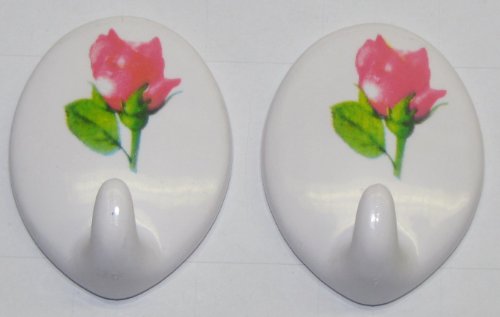 Wenko 4462010100 Rundhaken Rose, Kunststoff, 2-er Set, 4 x 5.5 x 2 cm, weiß - 2