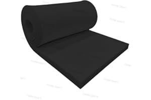 FOAM CRAFT® High Density Upholstery Foam Sheet for Indoor/Outdoor Foam Padding & Cushion Pads | Foam Cut to Size for Chair Cushions, Sofa Bed Replacement furniture pads & mattresses (Black, 14x36x1in)