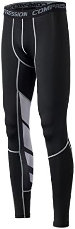 YYwangpu Men's Elastic Compression Pants Tight-Fitting Basketball Leggings Speed Dry Running Fitness Training Pants,Black-XXL