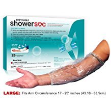 PICC LINE COVER for showers - 25 Pack - LARGE - Waterproof, Disposable - Elbow/Knee - Protector, Guard, Jacket, Sleeve