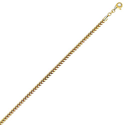 PRINS JEWELS 14 Karat / 585 Gold Rechteckrohr Franco Gelbgold Kette Unisex – Breite 1.20 mm