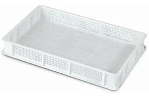 Giganplast Cassetta Forata polietilene Uso Alimentare Service 60x40cm sovrapponibile Professionale Impasto Pane Pasta (60x40cm h10cm)