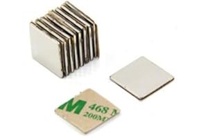 Magnetastico | 20 Piezas imanes autoadhesivos potentes neodimio N52 Cuadrado 10x10x1 mm| Imanes Fuertes Adhesivos con Cinta Adhesiva| Imanes N52 película Adhesiva, iman Adhesivo, iman Autoadhesivo