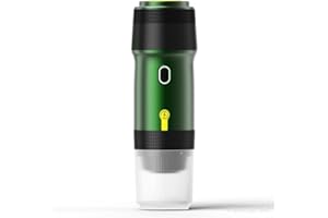 Kssiaz Machine à Espresso Portable, Cafetière Electriques avec Chauffage Automatique, USB et Chargeur de Voiture, Mini Cafetière avec Capsule NS et Café Moulu Pour Camping, Randonnée, Voyage, Vert