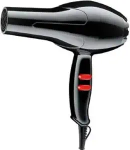 Arzet 2888 Hair Dryer, BLACK color hair dryer for men and women, 1500 watt hair dryer, 2 Speed 3 Heat Settings Cool Button with AC Motor, Concentrator Nozzle and Removable Filter