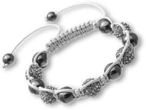 CharmBeads Bracelet Grey Sparkly &amp; Magnetite Beads
