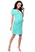 Purpless Maternity 2in1 Pregnancy and Nursing Nightdress with Buttons 5041n (UK 10, Aqua Blue)