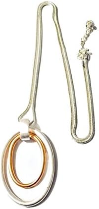 Suzies Jewellery Stunning Lagenlook long Matt ROSE GOLD &amp; Silver Tribal Hoop pendant Necklace