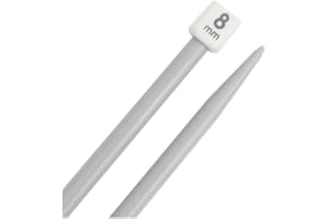 AARNAV 2 x 30cm Long Plastic Knitting Needles Single Pointed Needles (2 X 8mm)