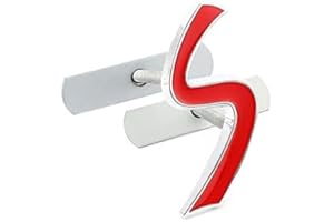AUTOZOCO Badge S pour grille de voiture, emblème S grill, badge de voiture S, compatible avec Mini Cooper S, R56, R53, F56, R50, R52, R57, alliage de métal, 6 x 5 cm, rouge et argent