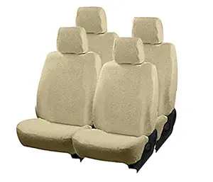 GOLSM Car Seat Cover Cotton Towel Complete Readymade Brown Cover for Mahindra Reva E20