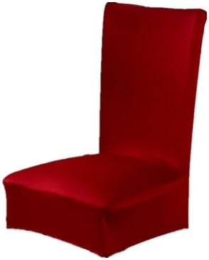 Vangaret Spandex Stretch Removable Washable Short Hotel Dining Chair Protect Cover Slipcover Stretchy Seat Cover, Banquet Chair Seat Cover for Hotel, Wedding and Ceremony (Red)