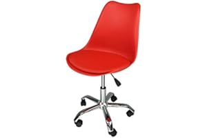 SAMIRA Sedia da Ufficio Girevole, Sedia da scrivania Rosso con rotelle MOD. Sally
