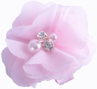 Girl Hair Grip Women's Chiffon Alligator Party Slides Accessories Baby Hair Clip - Light Pink