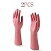 Produktbild Gummi-Geschirrspülhandschuhe mit Warmfutter 2 Paar für Küche und mehr,Pink