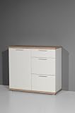 Germania 3200-178 Kommode GW-Top in Weiß/Absetzung Sonoma-Eiche-Nachbildung, 96 x 88 x 40 cm (BxHxT) - 2