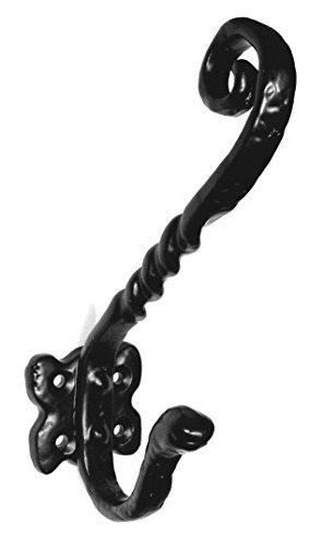 Noir antique forgé en fonte Tudor pour manteau et chapeau Crochet à partir de Euroart