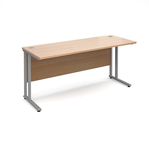 BiMi Slimline 1600mm x 600mm Rectangular Straight Desk in Beech