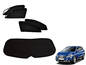 Kozdiko Zipper Magnetic Car Sunshades Set of 5 Pcs Black Color with Dicky for Maruti Suzuki S-Cross