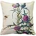 Thistle Bee Pillow case Canvas Cushion Cover 18" one side