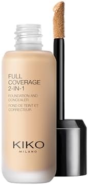 KIKO Milano Full Coverage 2-in-1 Foundation & Concealer 16 - N 25, Fondotinta E Correttore 2 In 1, Elevata Coprenza