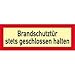 Produktbild Aufkleber Brandschutztür stets geschlossen halten langnachleuchtend 7,4x21cm