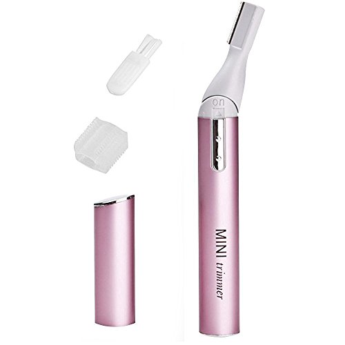 KIKAR - Rasoio Elettrico Portatile per Sopracciglia - Coltello di Sicurezza per ascelle/Gamba/Corpo/Viso/Capelli - Elegante Custodia in Metallo (Funzionamento a Batteria)