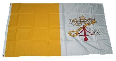 Flaggenking Vatikan - Vatikanstadt Flagge/Fahne - wetterfest, weiß, 150 x 90 x 1 cm, 16900