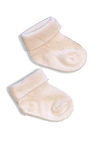 Twin Pack White Baby Socks - Newborn Baby Socks 2 Pack - UK Size 0-2