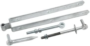 Eliza Tinsley 24-inch Galvanised Field Gate Hinge Set with Adjustable Gate Eye