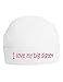 The Bees Tees I Love my Big Sister Baby's hat (0-3 Text Pink)