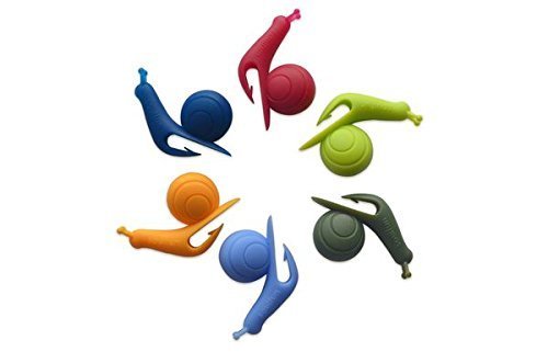 fendii 5 x Cute Silikon Schnecke Teebeutelhalter Kleiderbügel Clips – zufällige Farbe - 2