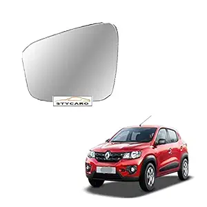 Car Styling - Passenger Left Side Mirror Glass compatible with Renault Kwid 2015-2020 Model