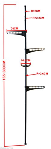 Kronenburg Teleskop Kleiderstange höhenverstellbar von 165 bis 300 cm – Kronenburg - 2