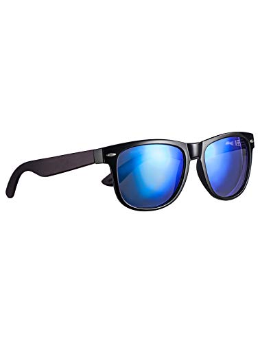 Amexi Occhiali sportivi da uomo unisex polarizzati occhiali da sole UV 400 protezione nero design classico (argento) (Blu 1)