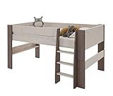 Leiter rechts oder links montierbar; Halbhochbett ist umbaubar auch zum Einzelbett