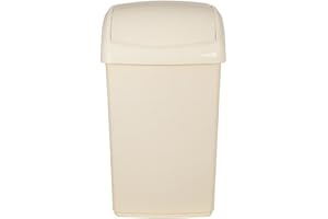 ZARVICZONIA 10L/30L/50L Premium Plastic Swing Bins Durable For Kitchen Bathroom Rubbish Office Room Trash Rubbish Recycling and General Waste (Cream, 30 Litre)