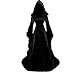Produktbild VEMOW Karneval Cosplay Party Ballkleid Damen Mode Langarm Mit Kapuze Mittelalterliches Kleid Bodenlangen Cosplay Kleid(Schwarz, EU-32/CN-S)