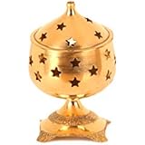Haristore Brass Jyothi Lamp/Vilakku with Lid/Star Shaped Design