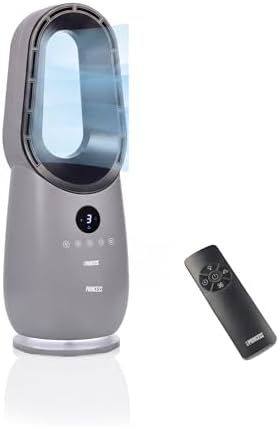 Princess Ventilatore senza pale – 60 W – Luce d’ambiente – Basso consumo – Oscillazione a 75° – 3 velocità – 351582