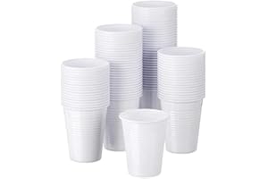 DETERMONDO 1000 Bicchieri Plastica Rigida Usa e Getta da 200 ml Bianchi Monouso per Acqua Caffè e Cocktail, Ideali per Feste ed Eventi, Realizzati in Polistirene Conforme al Contatto Alimentare