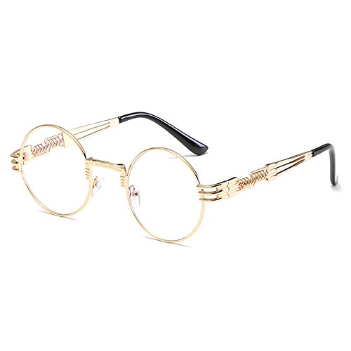Juleya Mirror Lens Vintage Retro Round Steampunk Lunettes de soleil Color 6
