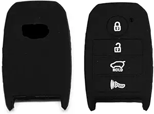 Cloudsale 4 buttons silicone key cover for kia optima k3 cerato, seltos, forte sorento rio rio5 niro soul (black) 1 piece
